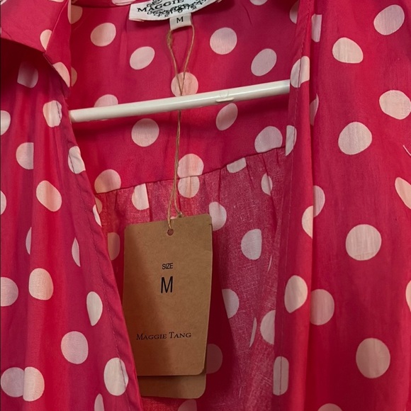 Red and White Flutter Sleeve Wrap Midi Dress - Picture 2 of 3